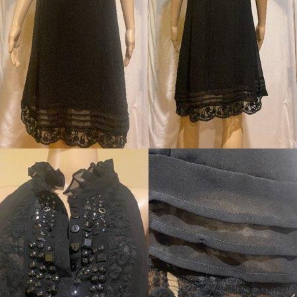 Dress with beaded lace accents